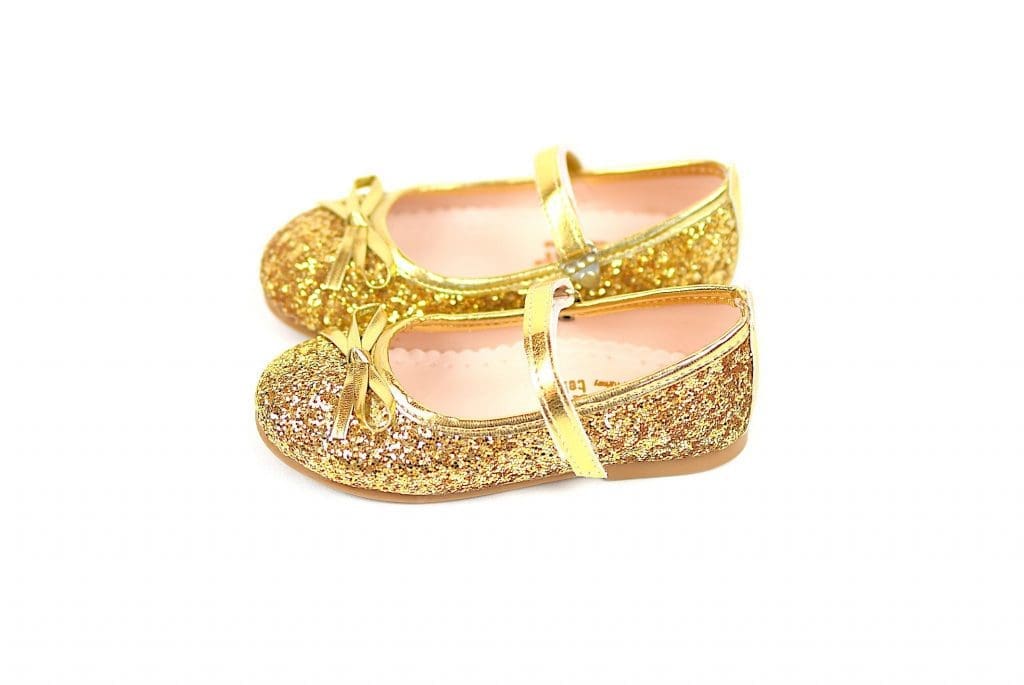Gold Glittery Childrens Shoes