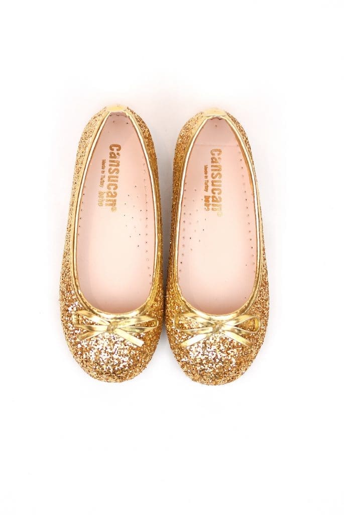 Gold Glittery Girl Shoes