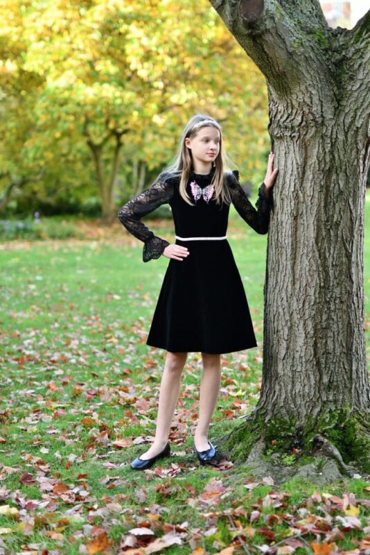 Black Velvet Girls Dresses in London UK scaled