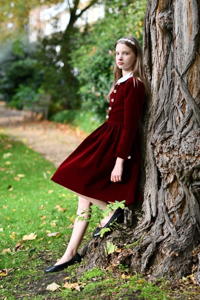Red Velvet Girls Dresses In Chelsea London UK scaled