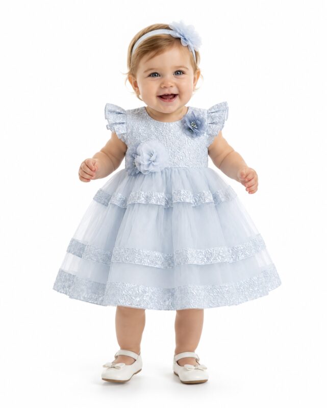 BABY GIRL BLUE OCCASION DRESSES - BELLFLOWER