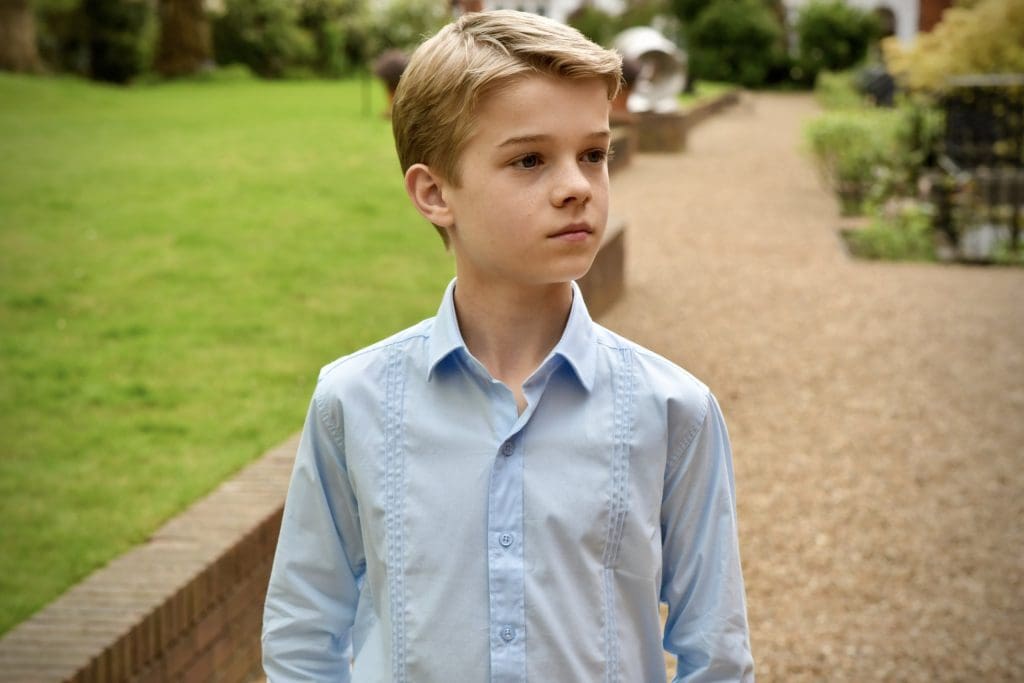 Boys Blue Cotton Shits Boys Suits Kids Suits Holy communion suits for boys and Page Boy Suits for Weddings from Quinn Harper childrens occasion wear scaled