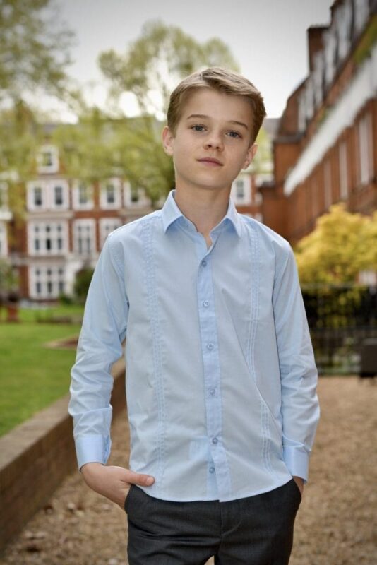 Boys Cotton Shirt Kids Blue Shirt Boys Suits Kids Suits Holy communion suits for boys and Page Boy Suits for Weddings from Quinn Harper childrens occasion wear scaled