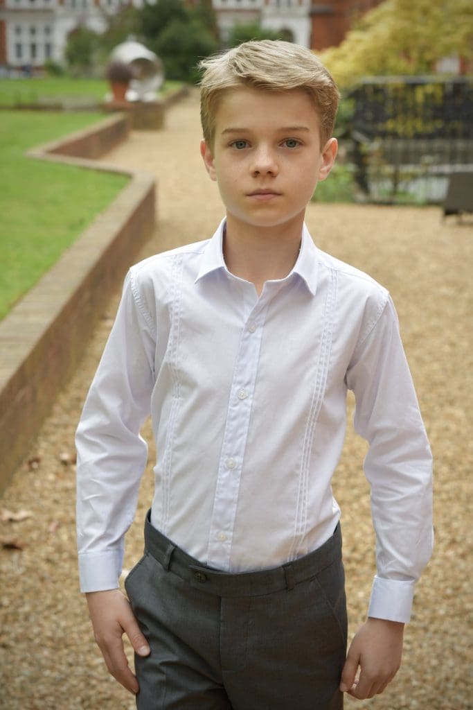 Boys White Cotton Shirt Kids Cotton White Shirt Boys Suits Kids Suits Holy communion suits for boys and Page Boy Suits for Weddings from Quinn Harper childrens occasion wear scaled