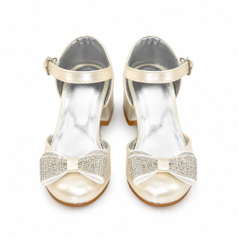 Girls Pearl Occasion Shoes With Heels