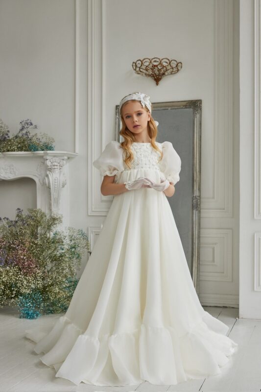 Ivory Girls Dresses For First Holy Communion at Quinn Harper Children's Occasion Wear in London UK