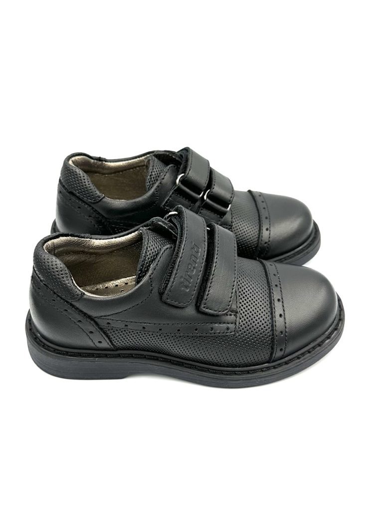 Kids Leather Black School Shoes