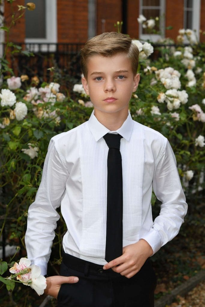 Boys Cotton Tuxedo Shirt