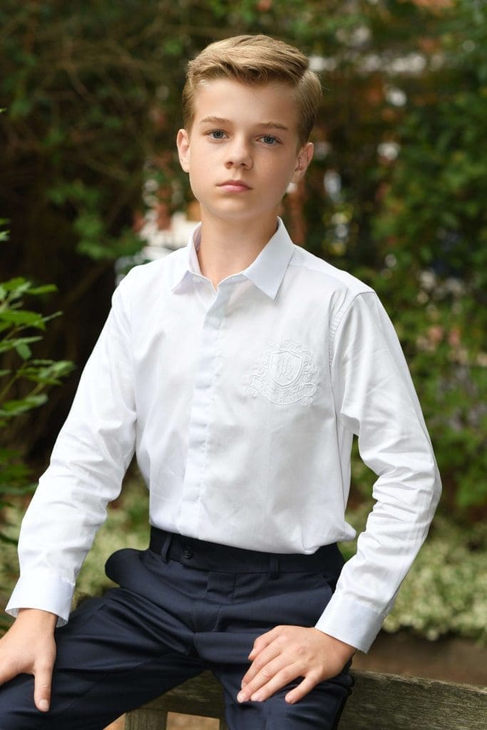 Boys Cotton Long Sleeve Branded Shirt