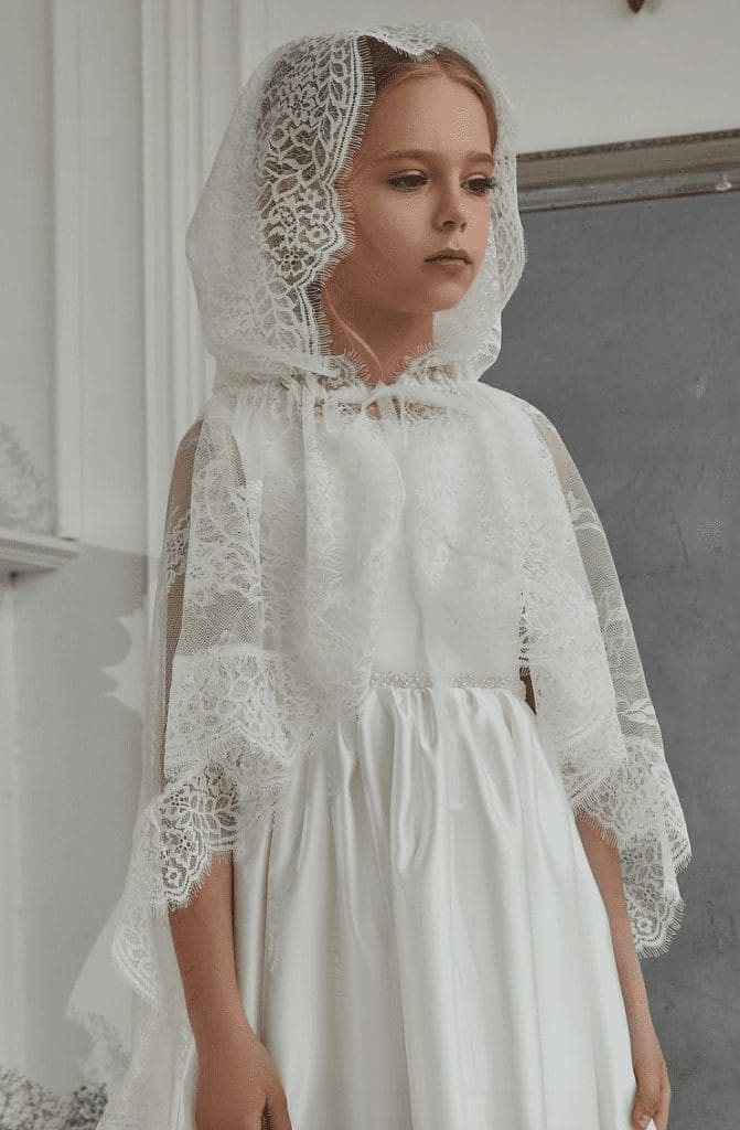 Girls Communion Cape Veil - Amy