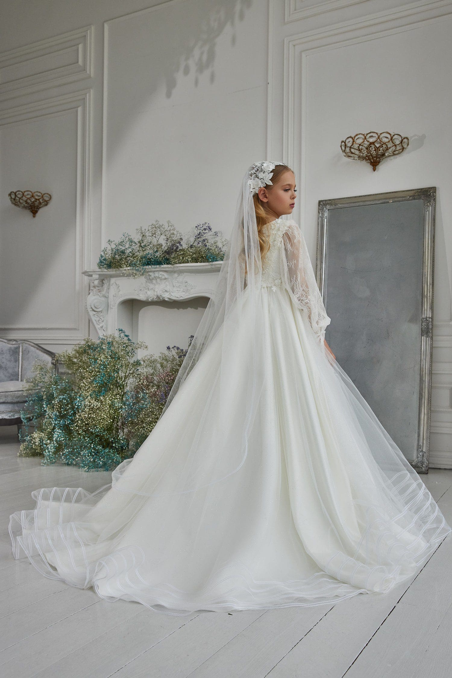 Girls Designer lace Dress For First Holy Communion at Quinn Harper Children's Occasion Wear in London UK