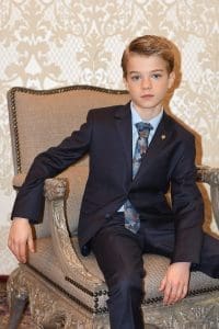 Boys Navy Blue Wool Suit Three-piece by Quinn Harper London.